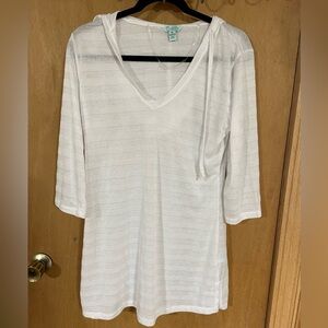BALANCE- white Hooded beach cover